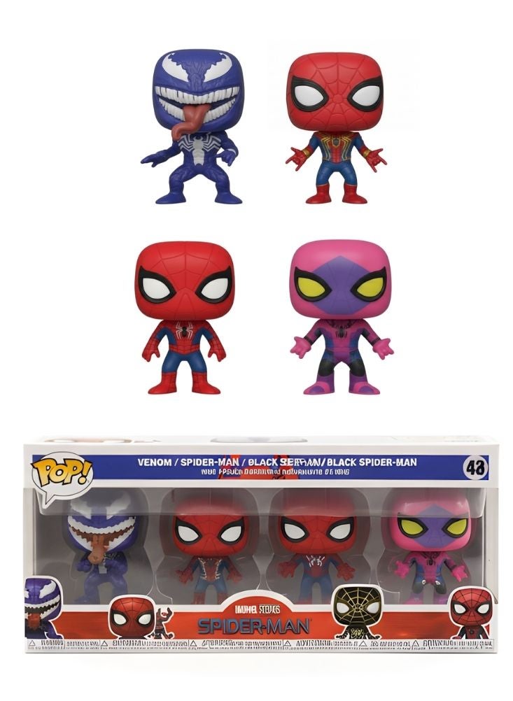 Pop Head Marvel Superhero Mini Figures Set – Venom & Spider-Man Collectible Action Figures Pack